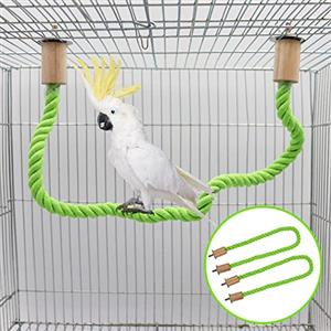 Dnoifne 2 Posatoi per Uccelli in Cotone con Oscillazione - Giocattolo per Pappagalli, Cocorite e Inseparabili - Accessori per Gabbie con Funzione di Arrampicata e Affilatura Unghie - 60 cm