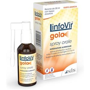 Nóos - Linfovir® Gola: Spray Orale Emolliente e Lenitivo a Base di Resveratrolo - Flacone da 30 ml - Utile in Caso di Secchezza ed Irritazione della Mucosa Orale