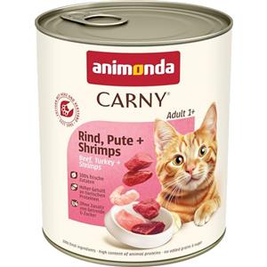 animonda Carny Adult, cibo umido per gatti, Manzo, Pute + Gamberetti 6 x 800 g