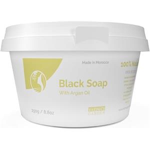 Fatima's Garden Sapone Nero con Olio di Argan - Detergente Esfoliante, 250g