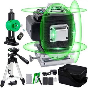 ONENPOXARY Livella Laser Autolivellante,Verde Professionale 16 Linea 4D 360 Orizzontale Linea Base di sollevamento magnetica Sets,2 Batteria Ricaricabile