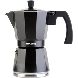WECOOK! Luccia Caffettiera Italiana a Induzione in Alluminio, Moka Tradizionale, Espresso, 1-3 Tazze di caffè, Base in Acciaio Inossidabile, Valvola di Sicurezza, Vitroceramica, Gas, Elettrica