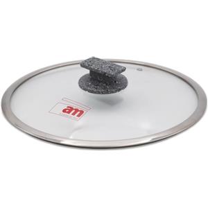 Fortezza Protection Shield Coperchio in Vetro Universale 20/22/24 cm con Rivestimento a 7 Strati e Manico Ergonomico