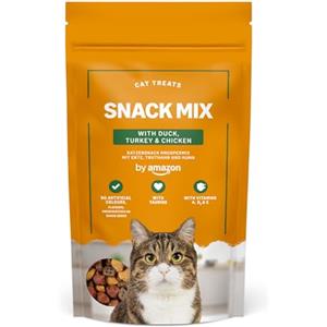 by Amazon - Snack per gatti, crocchette miste con anatra, tacchino e pollo, 70 g
