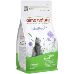 Almo Nature Intestinal Help - Crocchette Gatto con Agnello Fresco - Supporta la Funzione Intestinale con Prebiotici e Minerali - Sacco da 400g