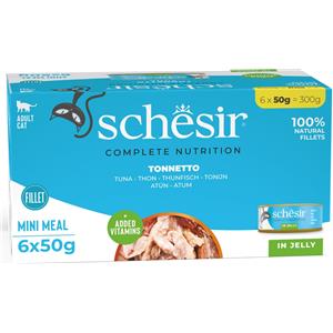 Schesir Cibo Umido per Gatti al Tonnetto in Gelatina - Multipack 6x50g