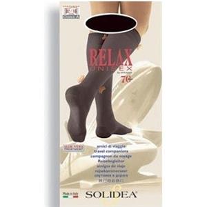SOLIDEA Relax 70 Gambaletto Unisex Nero 2 - Compressione Graduata 12/15 mmHg, Plantare Antistress