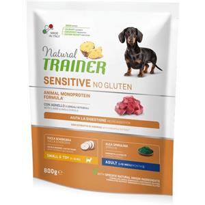 Natural Trainer Sensitive Mini Adult Agnello 800 gr - Alimento Secco Completo Senza Glutine per Cani di Piccola Taglia