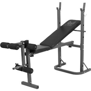 GYRONETICS® Panca Pesi - con Porta Bilanciere, Multifunzione, Regolabile, Pieghevole, Max. 220kg, in Acciaio - Panca Piana, Palestra, Allenamento, Addominali, Sollevamento Pesi, Fitness, Casa