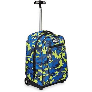 Appack Big Trolley Scuola, Blu, 2 in 1, Doppio Uso, Zaino con Carrello Fisso e Crossover System, Viaggio, Bambino Ragazzo