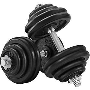 SONGMICS Set di Manubri Regolabili in Ferro, 60 kg, per Uomini e Donne, Allenamento Esercizio Fitness Sollevamento Pesi in Palestra a Casa, Nero SYL60BS