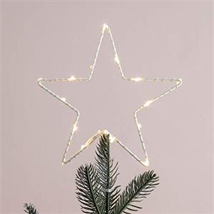 Lights4fun Puntale per Albero di Natale a Stella con Micro LED Bianchi Caldi a Pile