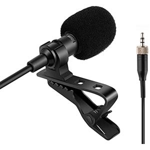 Sujeetec Microfono lavalier Microfono a bavero Compatibile con Sennheiser Trasmettitore Wireless - Unidirezionale Condensatore Microfono - Tappo con bloccaggio a vite da 3,5 mm