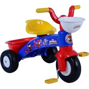 CARTOON Triciclo primipassi Spidey Marvel bici a tre ruote per bambini da 1 a 3 anni triciclo con pedali e cestino portagiochi