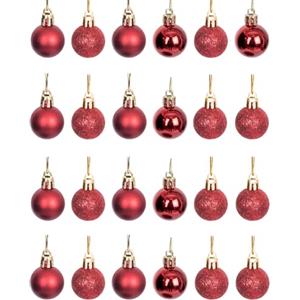 SHATCHI 30 mm/12 palline di Natale infrangibili rosso scuro, decorazioni per albero di Natale, palline ornamentali da appendere, decorazioni natalizie, lucide, opache, glitterate