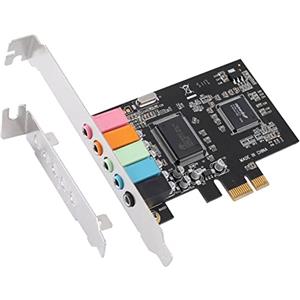 Vrttlkkfe Scheda audio PCIe 5.1, PCI Surround Card 3D Audio Stereo con High Sound Card PC CMI8738 Chip