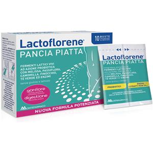 MONTEFARMACO LACTOFLORENE PANCIA PIATTA - Integratore con Fermenti Lattici, Enzimi e Estratti Vegetali per un Benessere Digestivo - 10 Bustine