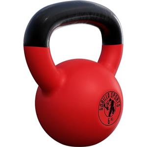 Gorilla Sports® Kettlebell - Singolo/Set, 2-32kg, Impugnatura Ergonomica, in Ghisa, Rivestimento in Vinile - Peso Sfera, Manubri, Pesi con Maniglia, Allenamento di Forza, Palestra, Casa, Fitness