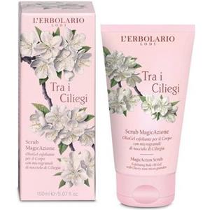 L'Erbolario Tra i Ciliegi Scrub Magic Olio-Gel Esfoliante Corpo 150 ml con Microgranuli di Ciliegia