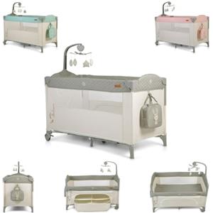 Cangaroo, lettino da viaggio Indiana Playpen due livelli materasso Cambio borsa, colori:grigio