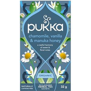 Pukka Tisana Biologica Chamomile, Vanilla & Manuka Honey - 20 Filtri Rilassanti e Senza Caffeina