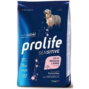 Prolife Sensitive per Cani Adult Medium/Large con Maiale e Riso da 2,5 Kg