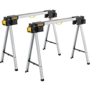 STANLEY FATMAX 900kg Cavalletto pieghevole in metallo (coppia) - Soluzione portatile e durevole per banco da lavoro con gambe in metallo, FMST1-75673