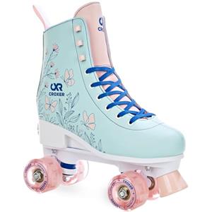 Croxer - Pattini a rotelle per bambini, ragazze, ragazzi, adulti, bambini - Pattini a rotelle - Design retrò anni '70 - Cuscinetti ABEC-7, ruote in gomma - Amara, regolabili 35-38 (22,5-24cm)