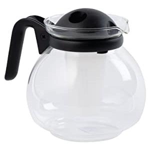 Fackelmann 2061050 Caraffa per teiera Speciale a microonde, Vetro, Plastica, Nero, 11 x 15 x 9,6 cm