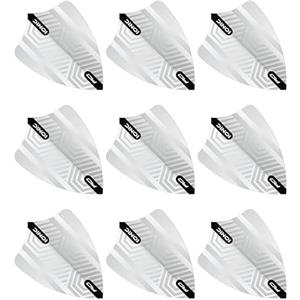 RED DRAGON Hardcore Bianco Freestyle Dart Flights - 3 set per confezione (9 freccette in totale)