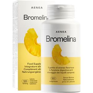 Aenea Bromelina Forte Drenante Naturale, 120 cps 1200 mg - Cellulite, Microcircolo e Depurazione - Migliora funzione Digestiva - Contro Gonfiore e Cattiva Digestione - Estratto Ananas (120 compresse)