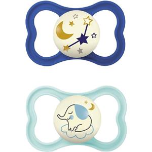 MAM Succhietto Air Night 16+ Mesi in Silicone, 2 Pezzi