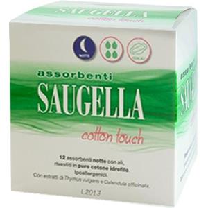 Saugella Linea Cotton Touch 12 Assorbenti Notte con Ali in Puro Cotone Offerta