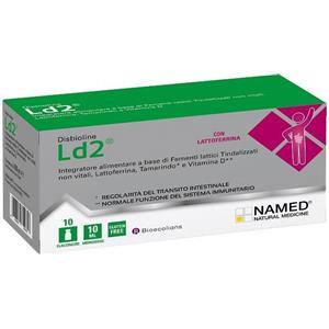 Named Disbioline LD2 - Integratore Alimentare con Fermenti Lattici, Lattoferrina e Vitamina D per Intestino e Sistema Immunitario - 10 Flaconcini da 10 ml
