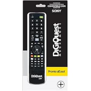 DIGIQUEST Telecomando compatibile con tutti i modelli di Sony TV, LCD, LED, PLASMA e 4K. Completo di tutte le funzioni e tasti conformi al telecomando originale Sony. Già configurato e pronto all'uso.