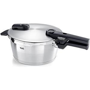 Fissler Vitavit Premium - Pentola a pressione, capienza 3,5 l, diametro 22 cm, in acciaio inox, 2 livelli di cottura, incluso inserto, adatta a fornelli a induzione
