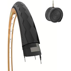 ECOVELO COPERTONE BICI CORSA 700 X 28 C + CAMERA PNEUMATICO NERO PARA BICI SCATTO FISSO TREKKING 28 X 1 5/8 X 1 1/8