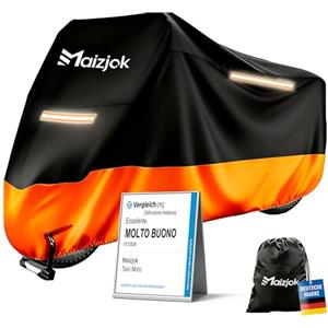 Maizjok® Telo Moto da Esterno Interno Telo Coprimoto Impermeabile Copri Moto 210D Poliestere Copertura Universale per Scooter Motorino Ciclomotori Motocicletta Stradale Motocross (245x105x125cm）