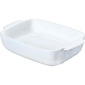 Pyrex 8013103 - Piatto da Forno Rettangolare in Ceramica, 30 x 22 cm, Colore: Bianco