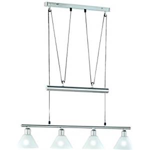 Trio Leuchten Jojo Faretti da Sospensione in Nichel Opaco e Vetro Opale, Bianco - Max. 40W, Attacco E14