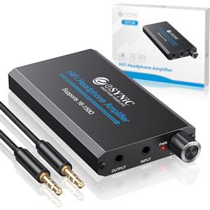 ESYNiC HiFi Amplificatore per Cuffie Portatile Amplifier per Auricolari in Lega per MP3 Lettori Smartphone Laptop con USB Cavo di Alimentazione 1.2M