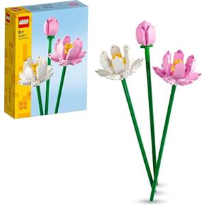 LEGO Fiori di Loto, Set Fiori Finti da Costruire per Bambine e Bambini da 8 Anni, Bouquet da Esporre come Decorazione di Casa, Idea Regalo per San Valentino, per Lei o Lui, Donna o Uomo 40647