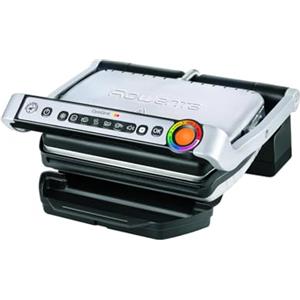 Moulinex Rowenta Optigrill Griglia Elettrica, Grill con Cottura Automatica con Sensori e 6 Programmi di Cottura, Piastre in Alluminio Pressofuso Antiaderenti con Vassoio Raccogli Grassi, 2000W, Nero, GR702D