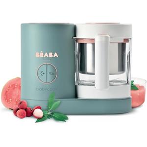 BÉABA - Babycook Néo, Cuocipappa Omogeneizzatore, Cottura a Vapore Delicata, Robot per Pappe 6 in 1, Neonato e Bambino, Bicchiere in Vetro e Cestello in Acciaio Inox, Eucalyptus