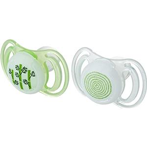 Chicco NEOBABY Succhietto Light Con Tettina Anatomica In Silicone Maxi 12 Mesi+ 2 Pezzi, Glowing, color Verde, 2 Unità