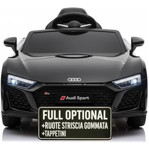 TOYSCAR Auto Macchina Elettrica 12V NEW Audi R8 Spyder per Bambini Led MP3 con Telecomando Sedile in pelle Nera