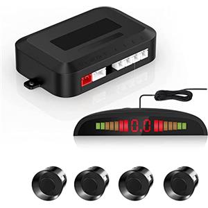 Cocar Sensore di Parcheggio Kit Desplay LED Acustico Auto Reverse Backup di Sistema + 4 Sensori(Nero)