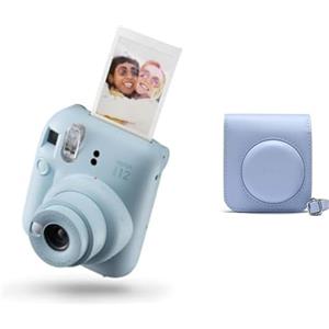 Fujifilm instax mini 12 Pastel Blue - Macchina Fotografica Istantanea & instax mini 12 custodia per fotocamera, Blu Pastello