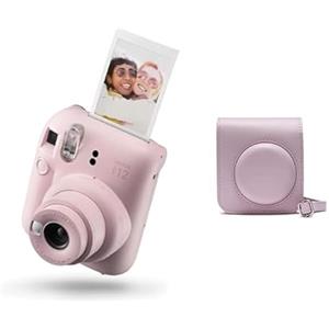 instax Fujifilm instax mini 12 Blossom Pink - Macchina Fotografica Istantanea & instax mini 12 custodia per fotocamera, Rosa Fiore