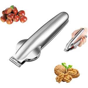 Horuili Taglia Castagne, Taglierina per Castagne in Acciaio Inox, Multifunzione Taglio della Castagna, Pinza per Castagne Clip, Schiaccianoci Sgusciatore di Noci, Strumento da Cucina per Castagne